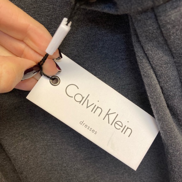 Calvin Klein Charcoal Scoop Neck Dress - Picture 6 of 11